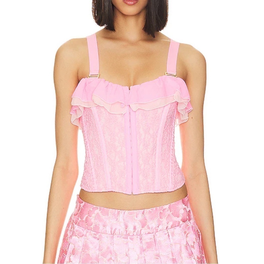Free People We are HAH Seams Like A Princess Corset in Rose Quartz Sz XS NWT - Picture 3 of 16